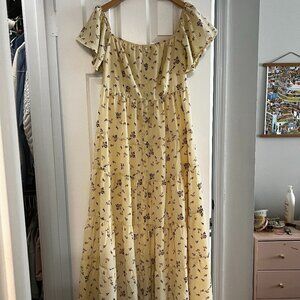 Yellow Lulus floral maxi dress